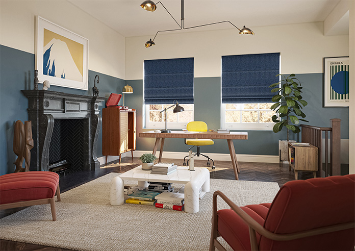 Tiverton, Indigo - Roman Blind - Image 6